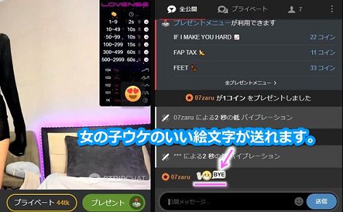 stripchatの絵文字の使い方3